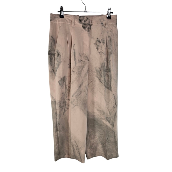 Wilfred Aritzia Effortless Pants Crepe Pink Gray Tie Dye Marbled Smoke Trousers - Picture 1 of 10